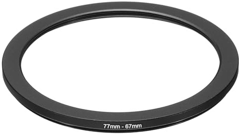 PATIKIL Anello di Riduzione in Metallo da 77mm a 67mm per Paraluce Nero | Anello Adattatore Filtro Obiettivo Fotocamera, Anello Adattatore Filtro in Alluminio, Obiettivo Fotocamera