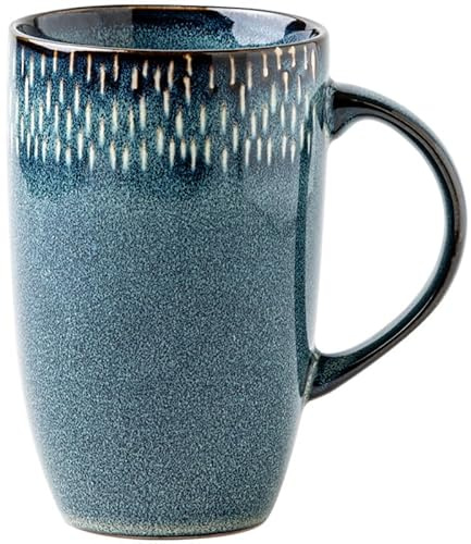 WOQIJENCV Large Capacity Ceramic Coffee Mug, 21 oz/600ml with Handle Extra Large Cappuccino, Tea, Latte or Hot Cocoa Mug for Office and Home Use (Blue2)