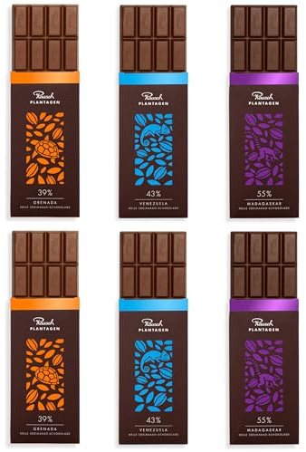 Rausch Edelkakao Schokolade Set – 6 Tafeln helle Schokolade Edel (je 125 g) – Schokolade Geschenk mit vanilliger Note – Vollmilchschokolade