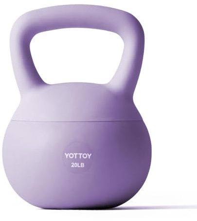 YOTTOY Soft Kettlebell,Kettlebell Anti-Slip Grip Weight for Home Workouts, Kettlebells Set Strength and Safety Guaranteed (Purple, 20 LB)