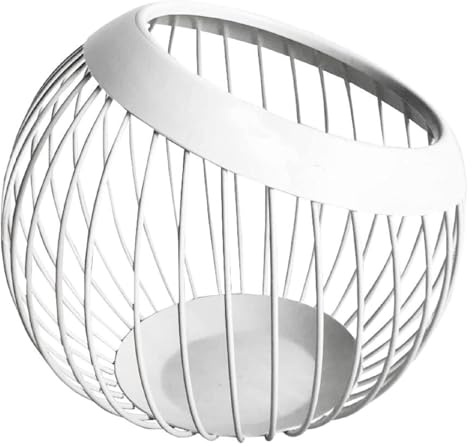 MPMPM Portafrutta - Cesto Portafrutta in Metallo da Appoggio - Portafrutta Stile Vintage - Mantiene Fresca Frutta E Verdura - for Cucina, Reception, Tavolo da Pranzo - 20 X 19 X 13 Cm,Bianco(White)