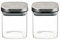 Wintem Set 2 Barattoli in Vetro Borosilicato 350ml - Coperchio in Acciaio Inox e Chiusura Ermetica in Silicone - Resiste a Temperature da -20°C a +150°C - Dimensioni Compatte 8x8,5x8 cm - Resistenti