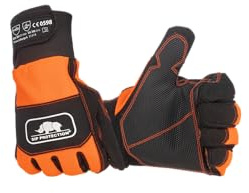 SIP PROTECTION Schnittschutzhandschuhe Klasse 2 auf beiden Handschuhen, Größe 9, neonorange und schwarz