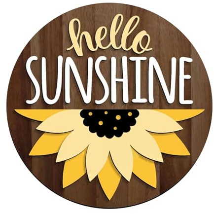 Signe de bienvenue Signe en bois Hangle de panneau Hello Summer Front Door Hentre Couronne de couronne de tournesol