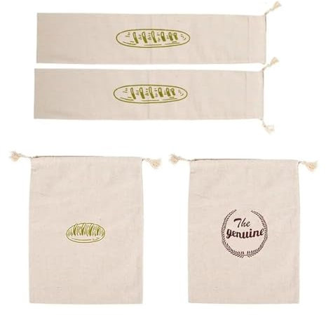 Sacchetto Portapane 4PCS Sacchetti di Pane di Stoffa Borse Contenitore di Pane Fatto In Casa Non Sbiancato Riutilizzabile Conservazione del Pane Naturale di Grandi Dimensioni for Il Pane Artigianale S