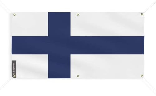 Pixelforma Bandiera della Finlandia 6 occhielli in diverse dimensioni (M) 60 x 120 cm