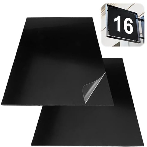 PetGlimmer 2 Stück 30 x 20 cm Schwarz Plastikplatte, Kunststoffplatte 3mm | Hohe Härte Abs Kunststoffplatte, Antistatisch Polyethylen Platte für Modellbau, Basteln, Schutzbleche und Heimdekoration