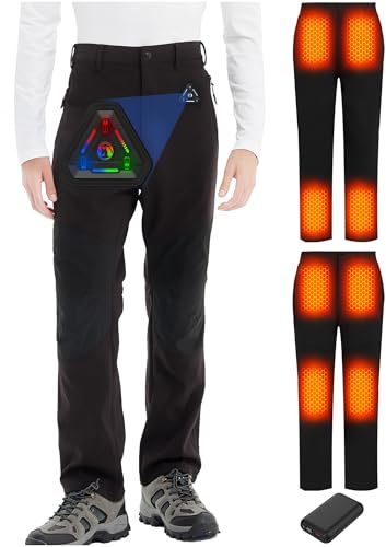 CYCYHEAT Pantaloni Riscaldati Uomo & Donna con Batteria 7,4V 20000mAh e Controllo 4-in-1 – Pantaloni Termici Impermeabili Tecnologia