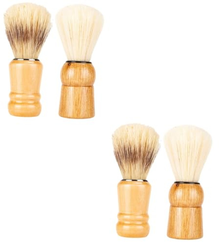 minkissy 4stücke Holzgriff Rasierpinsel Professionelle Schäumhilfe Für Für Reise Und Zuhause Hergestellt Strapazierfähigem Und Schweinehaar Für Reichhaltigen Schaum Mit Rasierseife