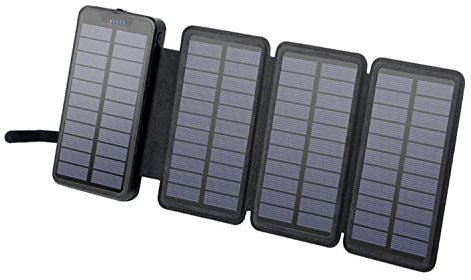 Caricatore solare Power Bank 20000 mAh – PD 20 W caricabatterie solare per telefono con due porte USB, cavo di uscita 2.1 A e torcia a LED per campeggio all'aperto e viaggi