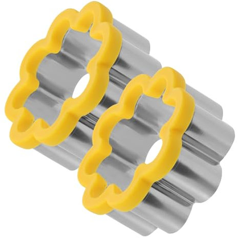 SOLUSTRE 2Pezzi Stampo Per Biscotti Acciaio Inossidabile Forma Fiore Da Resistente e Facile Per Biscotti Pancake e Colori