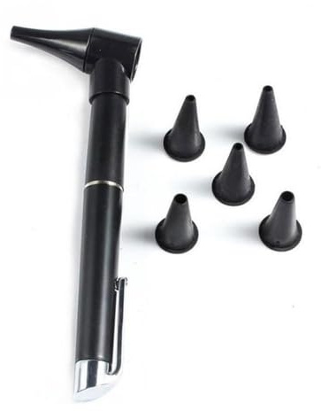 Mini Otoscope, bärbar handhållen öronkontroll 3 x förstoringsglas med 5 otoskophuvud, otoskop inspektion för läkare sjuksköterskor vuxna
