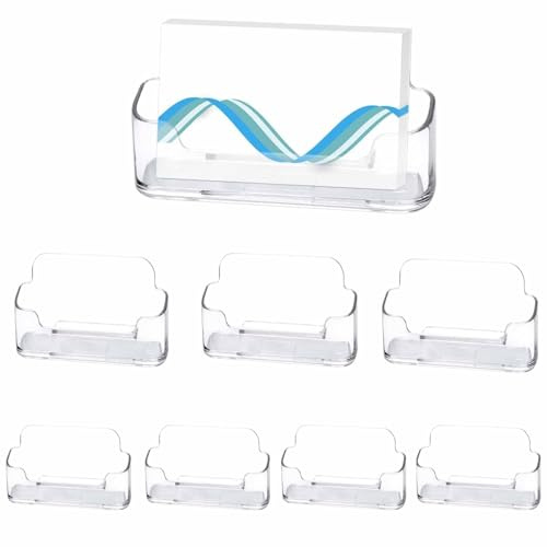 Zbssny Visitenkartenhalter, 8 Stück Visitenkartenständer Acryl Business Card Holder Visitenkarten Halter Aufsteller Visitenkarte Tischständer Wand für Büro Zuhause Sammlung Veranstalter