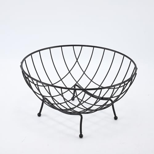 Cesta de frutas de alambre de hierro de metal, cuenco de frutas creativo y elegante, plato de un solo nivel, para cocina, cesta de frutas, cuencos de frutas para mostradores, cuenco de frutas de metal