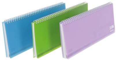 Herlitz Schreibtischkalender transluzent 2026 mit Registerschnitt, 1 Woche auf 2 Seiten Mehrfarbig, 1 Stück