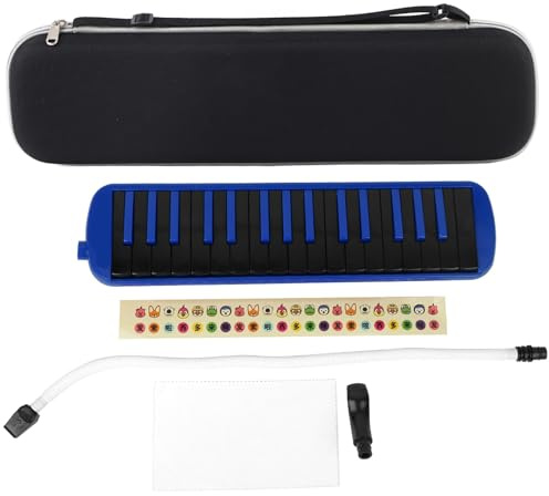 Melodica 32 Tasten Blasinstrument, Windinstrument mit Tragebeutel, Blau - Kompakt und Ergonomisch, für Anfänger und Musikliebhaber