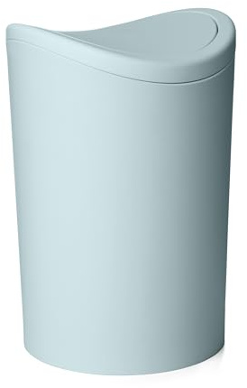 TATAY Bathroom Bin with Swing Lid | 6L Capacity | Compact and Modern Design | Durable and Easy-to-Clean Material | Made in Spain | 19 x 19 x 28 cm – Blue