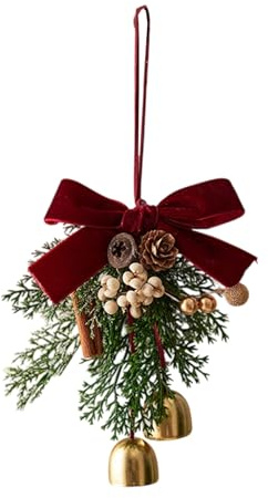 Weihnachtsglocken-Türhänger – Weihnachtsdekoration für die Haustür im Winter | Weihnachts-Türhänger mit Glöckchen, Festliche Winter-Feiertagsdekoration, Weihnachtsbaum-Schleife für den Eingang,