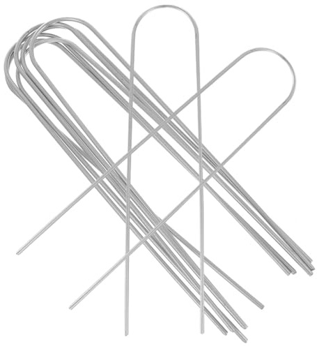 Homoyoyo 8pcs Piquets de Sol en Fer Galvanisé de U Argentés, Légers et Résistants pour Fixation de Tente, Adaptés pour Patio et Trampoline Lors de Barbecue ou Pique-niques