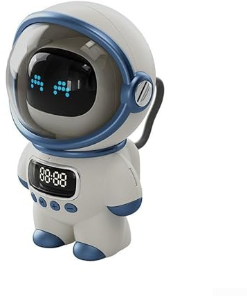 Astronaute 5.1 EDR Haut-parleur robot intelligent, réveil audio radio FM, apprentissage sonore interactif pour compagnon (blanc)