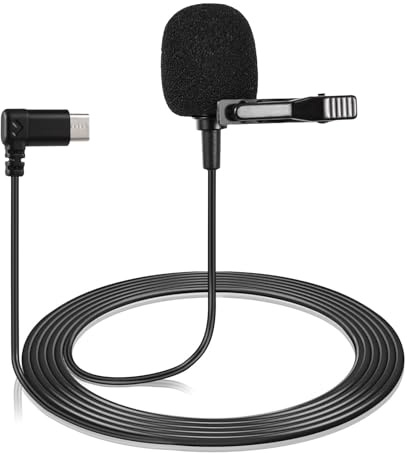 Culnflun USB C Lavalier Microphone Clip On Omnidirectional Condenser Mic for iPhone & Android Plug and Play Lapel Mic for Video Recording Vlogging, Interview