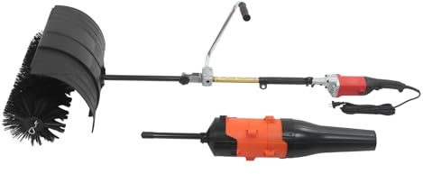 Spazzaneve elettrico 2 in 1, scopa portatile, pala da neve, spazzatrice manuale con ventilatore e spazzola, larghezza di lavoro 55 cm