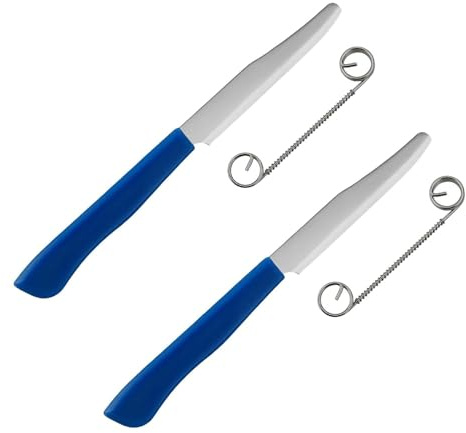 HoxzoDa Multifonctionnel 3 en 1 Couteau À Fruits De Printemps 2 Pcs Couteaux De Découpe Rapide Avec Ressort Amovible Couteau À Trancher Rapide Couteau Cuisine en Acier Inoxydable