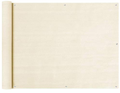Qnhdfrt Malla de ocultación para balcón, 90 x 600 cm, HDPE con permeabilidad al viento, resistente a los rayos UV y ojales de aluminio, diseño moderno, robusto, para balcón, terraza, jardín, exterior