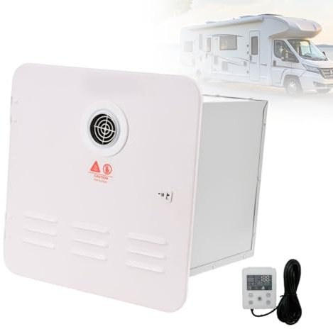Chauffe-Eau à la Demande Gaz Propane pour Van Aménagé, 65000 BTU Système Thermostatique Intelligent 12V DC, Double Sortie, Mode Éco Énergétique avec Commande