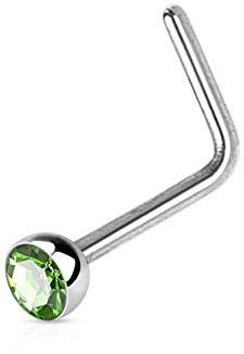 Paula & Fritz® L-Form Nasen-Piercing Nasenpiercing-s Nose für Nasenfluegel als Nasenschmuck Nasenstecker Nostril Edelstahl Chirurgenstahl 316L Zirkoniaspitze