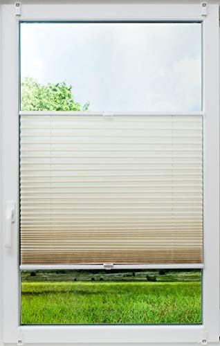 Sunlines Crush, Tageslicht Creme, 70x140 Klemmfix-Plissee, PES, 70 x 140cm