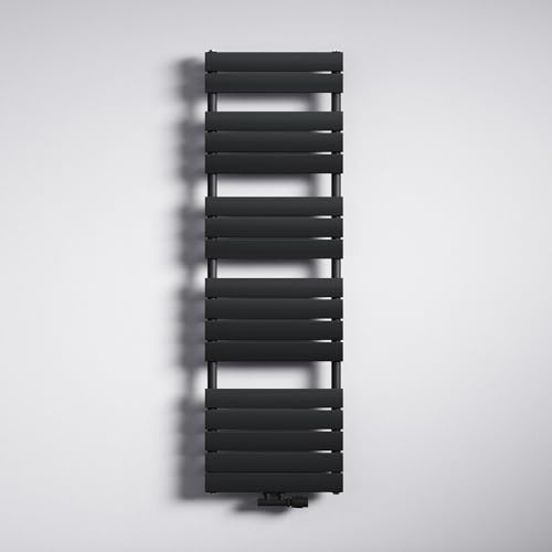 Mai & Mai Badheizkörper Handtuchhalter Heizkörper Bad flach 160x50cm | Handtuchheizkörper in Anthrazit, Seitenanschluss & Mittelanschluss Paneelheizkörper Horizontal Handtuchwärmer Badheizung
