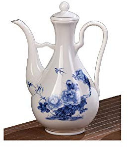 Jingdezhen Ceramic Wine Pot Household Wine Bottle Retro Chinese Court Antique Wine Jug - A05