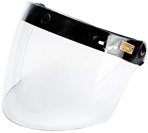 gazechimp Lente per Visiera a Schermo Intero Durevole per Caschi a Faccia Aperta Retrò Da Moto a 3 Scatti Facile Da Sollevare - Chiaro