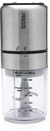 Princess Tritatutto e Frullatore 2 in 1, 350 watt, 4 lame per tritare, 2 lame per macinare, 500 ml