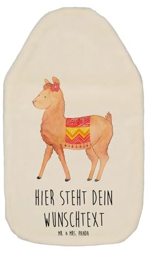 Mr. & Mrs. Panda Personalisierte Wärmflasche Alpaka Stolz - Weiß