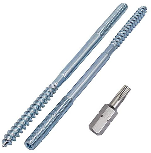 SKIR'CO (15 pcs) Hanger Bolts M8 x 200 mm, Double Ended Thread Dowel Screws, Double Headed Bolts