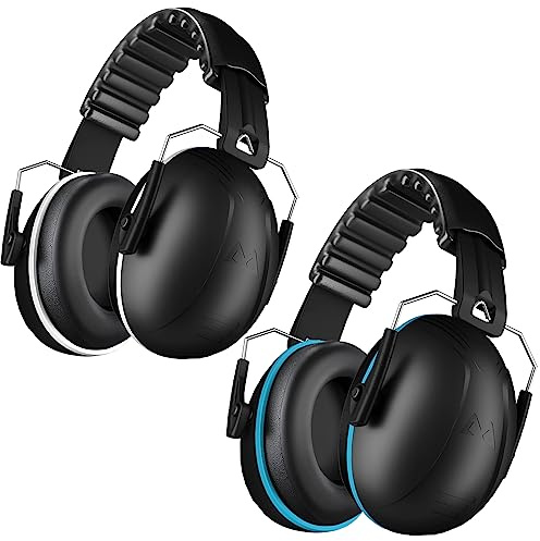 MelonArt SNR Noise Cancelling Headphones for Shooting, Earmuffs for Adults, Noise Reduction for Autism, 35dB, blue/white, Suitable