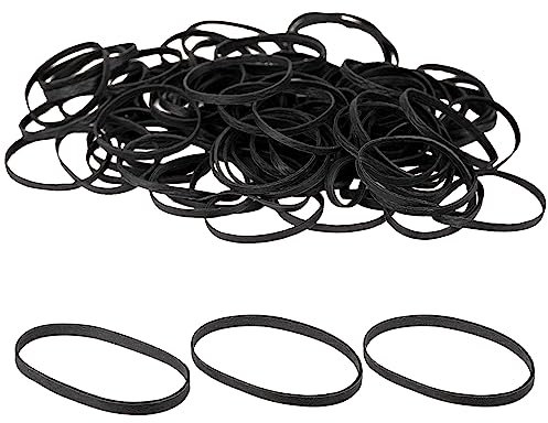 Elastic Bands Heavy Duty 100Pcs Thick rubber bands100x5mm Natural Strong Money Elastic Bands Wide Rubber Band Stationary Stretchable Bands for Home School Office Workshop Accessories,Black