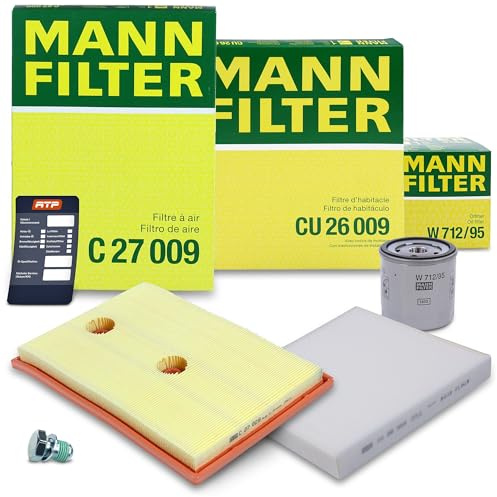 MANN-FILTER Inspektionspaket Filterset 1x Ölfilter, 1x Luftfilter, 1x | Kompatibel mit: AUDI A3, A3 Cabriolet, A3 Limousine, A3 Limousine, A3 Sportback, A3 Sportback, Q2, Q3, Q3 Sportback
