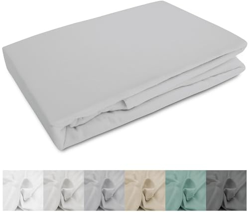 Darymex Biber Spannbetttuch - 160 x 200 cm - Flanell Spannbettlaken - Baumwolle - für Matratzenhöhe bis 20 cm - Warm - Weich - Stahl Grau