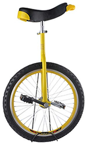 Trainer-Einrad für Kinder/Erwachsene, Outdoor-Einrad für Teenager/große Kinder/Kinder, 18-Zoll-Radbalance-Fahrrad-Einrad mit Leichtmetallfelge und Ständer, Benutzergröße 140–165 cm (gelb 18 Zoll