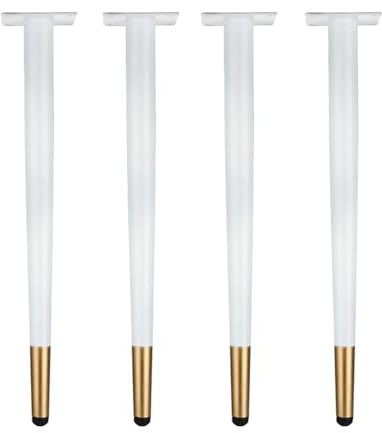 4 Stück Vertikal Verjüngte Metallbeine,Konische Möbelbeine,Tischbeine aus Metall,Konische Ersatzfüße aus Metall,for Coffee Tables,TV-Schrank,Chairs,Stools,Weißes Gold (75cm/29.5in)