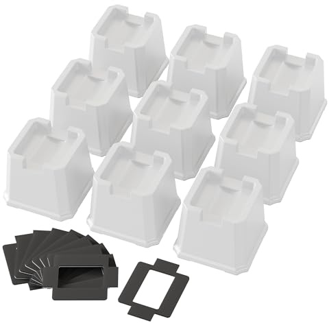 Lutown-Teen Rialzi per mobili resistenti da 7,6 cm, per ruote di divani, alzate per sedie, divani, tavoli, set da 9 pezzi, bianco