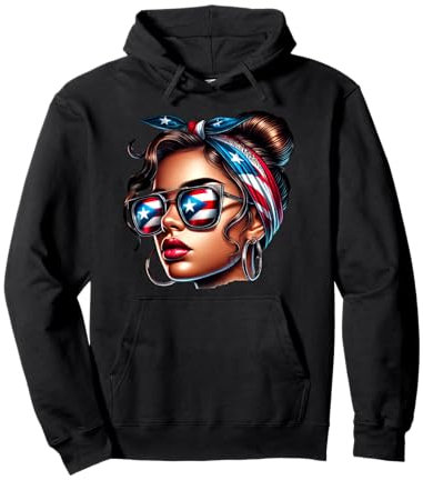 Taina Boricua Sonnenbrille Puerto-ricanische Flagge Bandana Pullover Hoodie