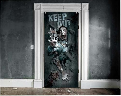 FIESTAS GUIRCA | Dörrdekoration (80 x 180 cm) - Vägg-, dörr- och fönsterdekoration - Perfekt för Halloween-fester och skrämmande fester - flerfärgad