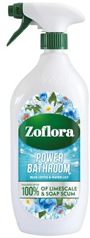 Zoflora Blue Lotus & water Lily Bathroom Cleaner, 1 x 800ml, Removes up to 100% of Limescale and Soap Scum, Leaves surfaces streak-free and sparkling