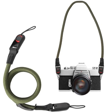Funtery Kameragurt, Kamera Handschlaufe mit Schnellverschluss Kamera Gurt Kamera Tragegurt Kamera Strap Kletterseils Tragegurt Kamera für SLR DSLR Digitale oder spiegellose Kamera (Grün)