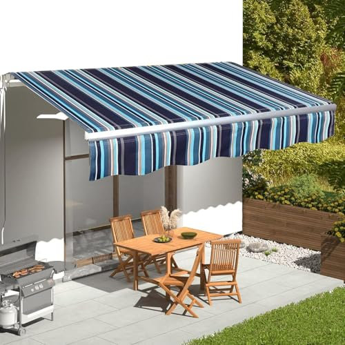 Replacement Awning Fabric, with Front Valance, Made of Oxford cloth, Durable UV-Resistant Water-Repellent, without Frame, for Deck Balcony Yard Shop Market,004,(8.2x5ft) 2.5x1.5m