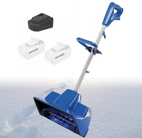 Souffleuse à neige électrique sans fil, pelle à neige portable rechargeable avec distance de lancement de 8 m pour déneigement de terrasse et aire de jeux